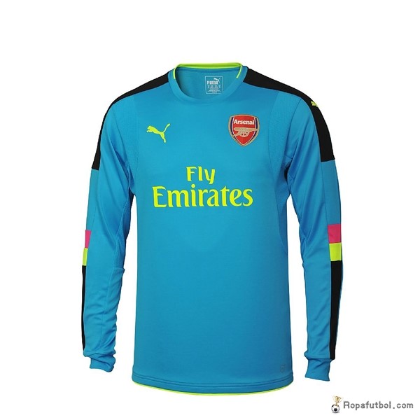 Camiseta Arsenal Replica Segunda Ropa ML Portero 2016/17 Azul